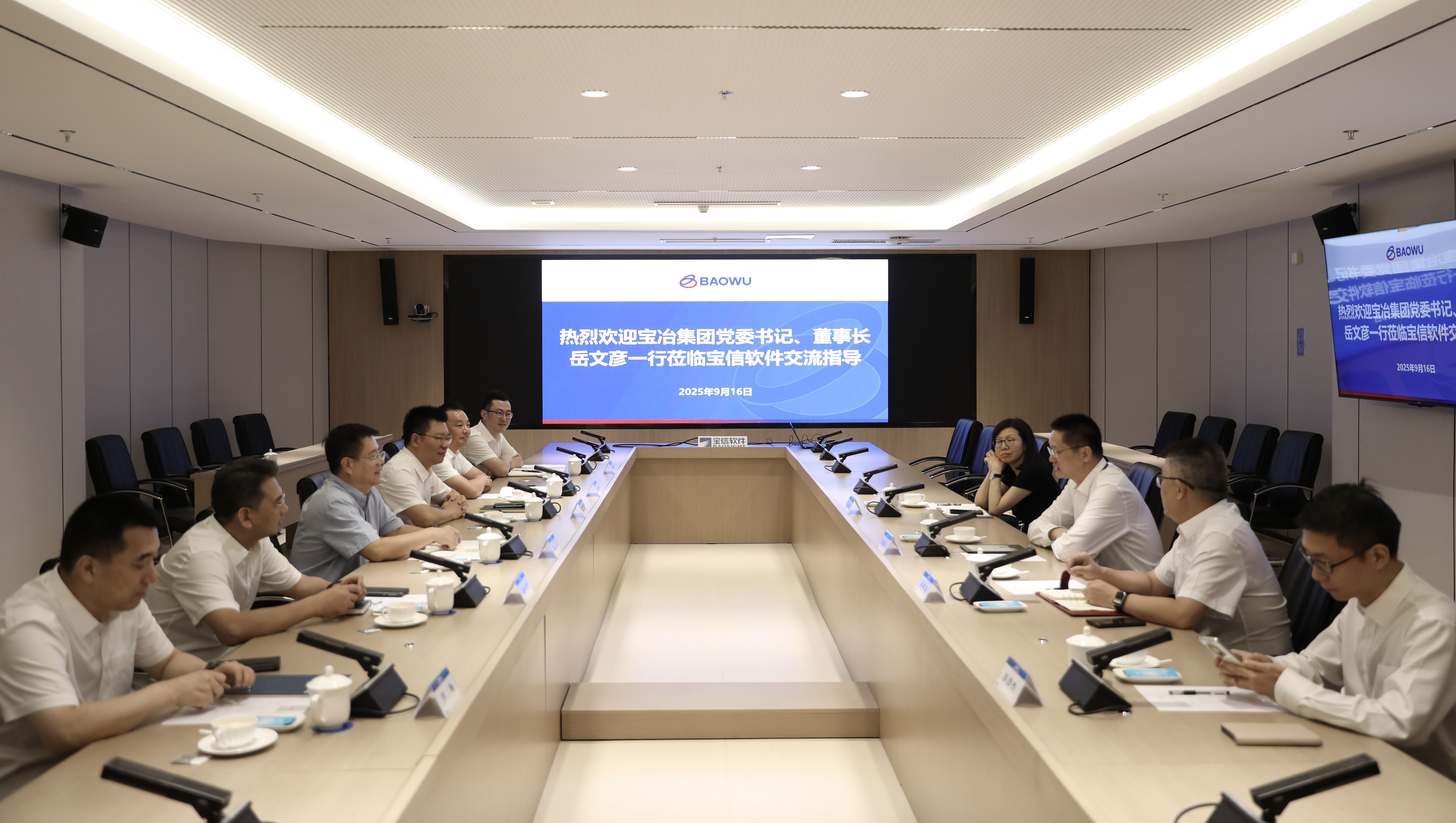 岳文彦一行拜访宝信软件党委书记、、、董事长田国兵